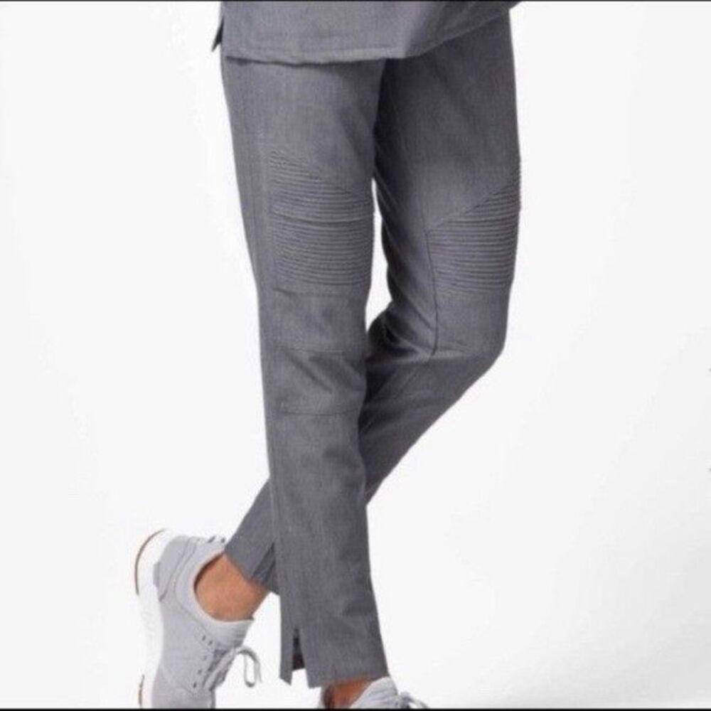 Figs Kanye Moto Scrub Pants Gray M EUC Tech Medical Uniform Nurse Doctor Dental
